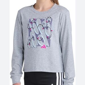 Adidas Girls' Adi Christmas Lights Long Sleeve Graphic T-shirt